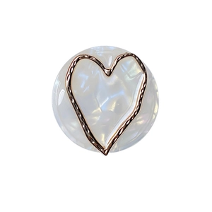 Marble pearl round phone socket with rose gold heart hollow grip mount for table