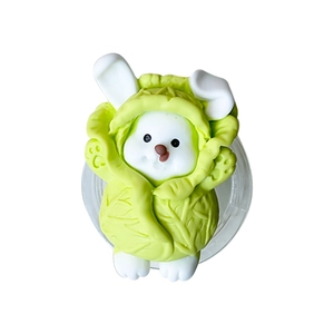 Cute cartoon rabbit cabbage phone grip stand with retractable steady base support