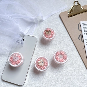 3D cake style phone socket with pink bows, bears and rabbits for girls