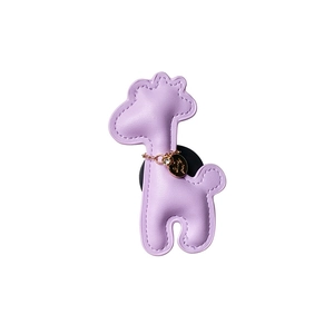 Lilac purple PU leather giraffe pop socket with gold chain and rhinestone detail