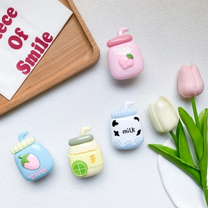 Cute drink bottle phone sockets with peach, strawberry, and lemon tea designs