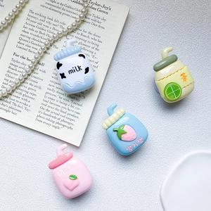 Cute Cartoon 3D Beverage Bottle Mobile Phone Expanding Grip Holder Retractable Adhesive Folding Stand For Smartphones