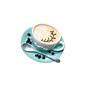 3D coffee cup phone socket stand with latte art and tray design for stable grip