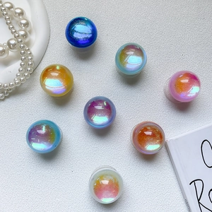 Glittery laser resin phone grip sockets with nebula galaxy effect on white texture