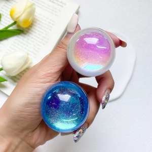 Foldable laser glitter ball phone socket stand in purple and blue starry sky colors