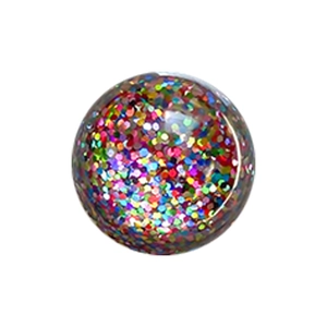 Glittering crystal ball phone grip with colorful sequins on white background