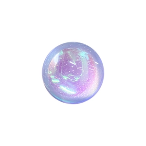 Iridescent glitter ball phone grip with purple and pink sparkles for desk stand
