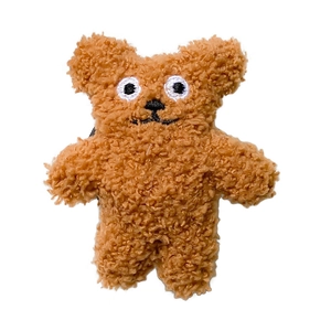 Cute brown plush bear retractable phone grip and stand for mobile phone back