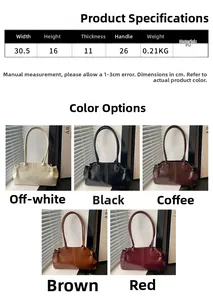Detailed size chart and multi-color selection for this vintage leather tote bag