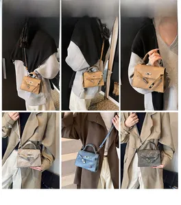 Collage de sacs style Kelly en diverses couleurs montrant le porté main et bandoulière