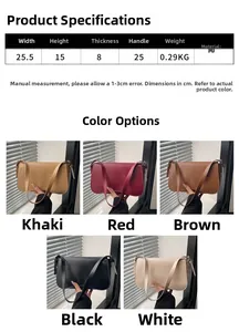 Tabella taglie e opzioni colore per borsa a tracolla minimalista in pelle sintetica