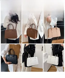 Detailed views of leather boston tote bag showing various colors and styling options