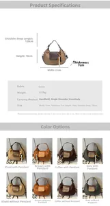 Guida alle dimensioni dettagliate per la borsa a tracolla retrò in pelle scamosciata