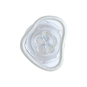 Collapsible floral heart phone grip tok with pearlescent flower and textured border
