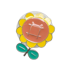 Electroplated sunflower clover phone socket stand with yellow petals and green leaves