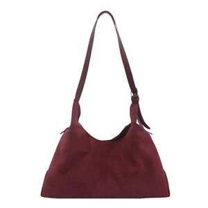 Vintage-Hobo-Tasche aus burgunderrotem Wildleder, großer Shopper mit verstellbarem Riemen