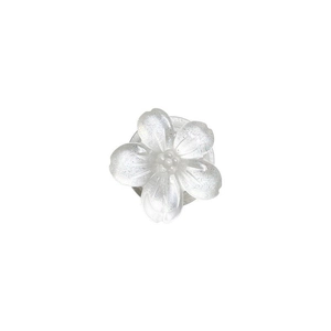White flower phone grip with glitter finish and retractable stand on white background