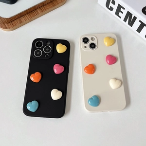 Custodia Per Telefono Cuore Colorato 3D TPU Antiurto Protettiva Stile Ins Estetica Per Donne Ragazze