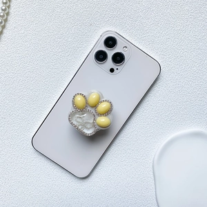 Cute Cat Paw Phone Grip Rhinestone Collapsible Holder Folding Stand Resin Glitter Gemstone For Women Girly Accessories