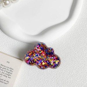 Sparkly bear phone grip with colorful sequins and adjustable telescopic kickstand