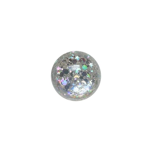 Collapsible phone grip stand featuring a clear ball filled with colorful glitter and sequins
