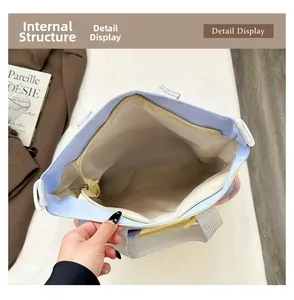 Internal structure of canvas tote bag with smooth zipper pocket and spacious interior