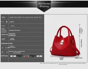 Detailed size specifications and dimensions for the red pebbled leather bucket handbag