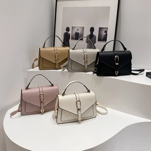 Retro minimalist crossbody square bags with belt decor in five assorted colors