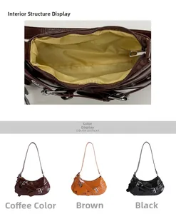Internal structure and color options for the minimalist faux leather shoulder bag