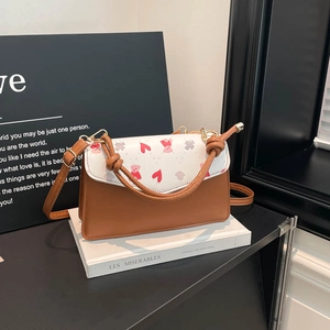 Women Fashion PU Leather Small Square Bag With Cherry Bear Print Sweet Crossbody Shoulder Bag For Daily Ladies Messenger Bag
