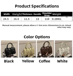 Detailed size guide and product parameters for the women's faux leather pillow handbag