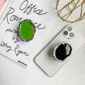 Phone Grip Holder Metal Irregular Lava Border Expanding Stand Griptok Universal Folding Artistic Minimalist Support