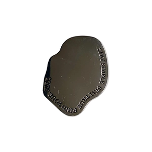 Metallic silver geometric collapsible phone grip with engraved motivational quotes