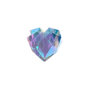 Colorful heart-shaped faceted expanding cell phone stand with aurora gradient finish