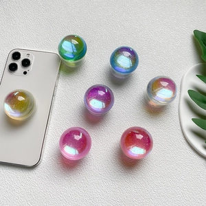 3D Crystal Ball Phone Grip Stand Retractable Quicksand Starry Sky Glitter Griptok Aurora Design Portable Desktop Support