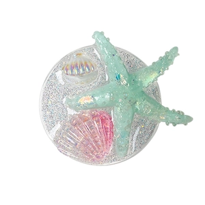 Sparkly glitter ocean seashell and starfish retractable phone grip for summer vibes