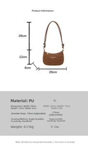 Detailed view of leopard print underarm bag with dimensions 20x12x6cm and adjustable strap