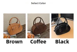 Detailed view of matte leopard print boston bags in brown, coffee and black colors