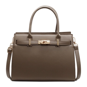 Classic dark brown Saffiano leather Kelly handbag with golden hardware for office commuting