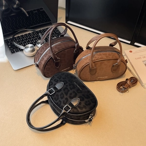 Women Handbag Leopard Print PU Leather Shoulder Bag Crossbody Retro Casual Fashion Top Handle Daily Commuting Travel