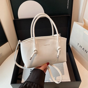 Sac Bandoulière Femme Cuir PU Sac À Main Poignée Nouée Imprimé Lettres Mode Petit Sac Carré Fourre-Tout Versatile