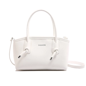 Sac à main carré blanc minimaliste avec imprimé FASHION et bandoulière amovible