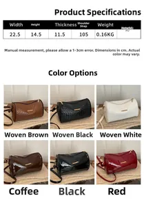 Paramètres de taille détaillés et texture PU pour ce sac oreiller bandoulière femme