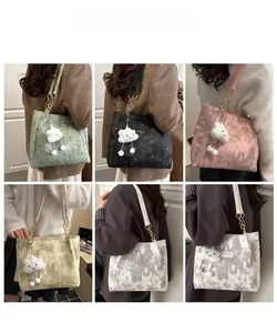 Collage of high-capacity tote bags in various colors with star patterns and cloud charms