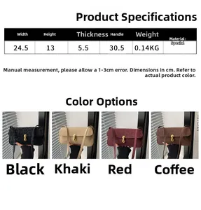 Detailed spec sheet and multi-color view of minimalist shoulder bags with leopard accents