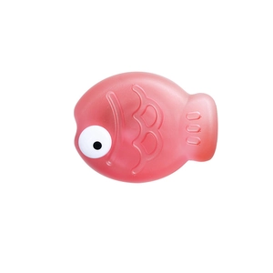 Pink semi-transparent 3D fish shaped expanding phone grip with cute cartoon design