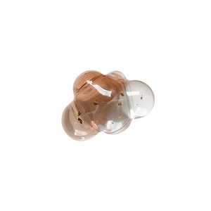 Transparent cloud phone grip with gold foil and amber resin in a minimalist style