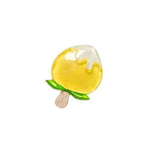 Creative yellow ice cream phone grip socket with 3D resin design for secure holding