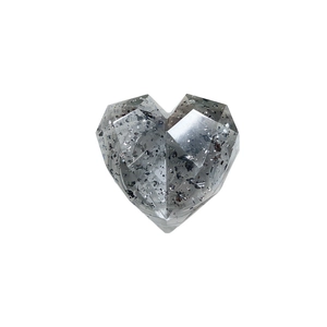 Sparkling geometric heart phone socket with glitter sequins and transparent resin
