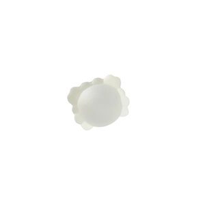 3D cute white crab pop socket phone grip with minimalist scalloped edge design